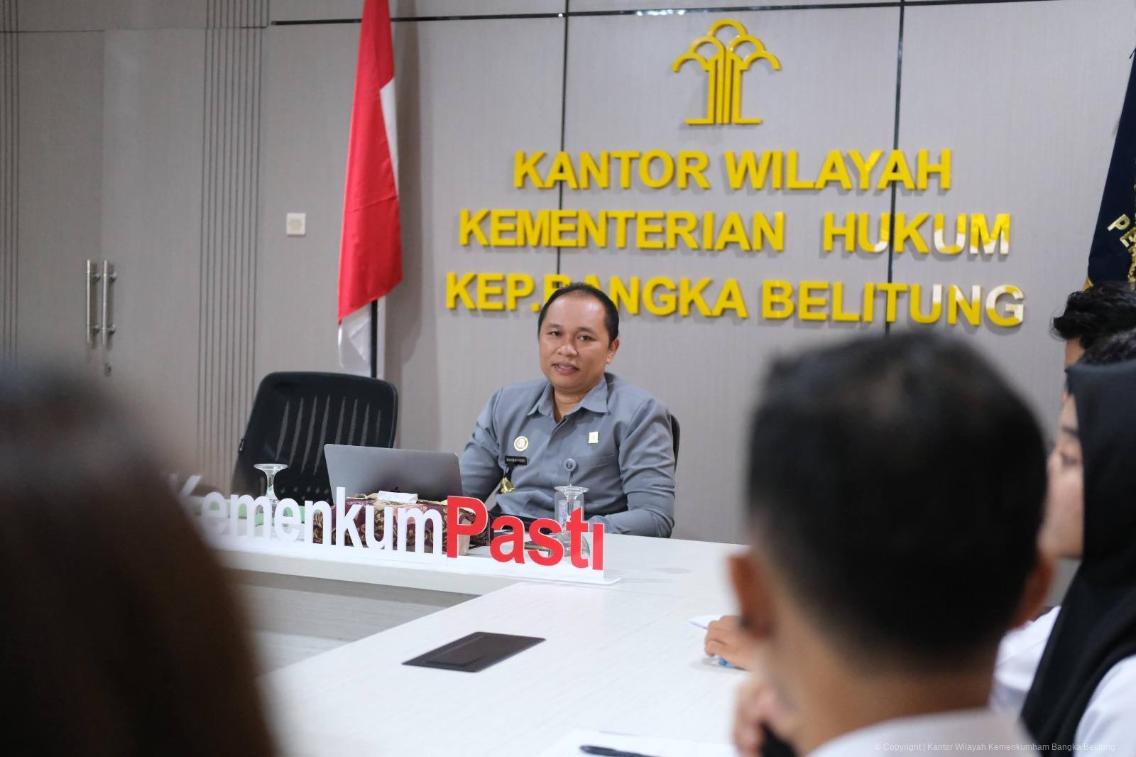 Kepala Divisi P3h Kanwil Kemenkum Babel Bekali 13 Orang CPNS Dengan Materi Tugas dan Fungsi Divisi Peraturan Perundang-undangan dan Pembinaan Hukum