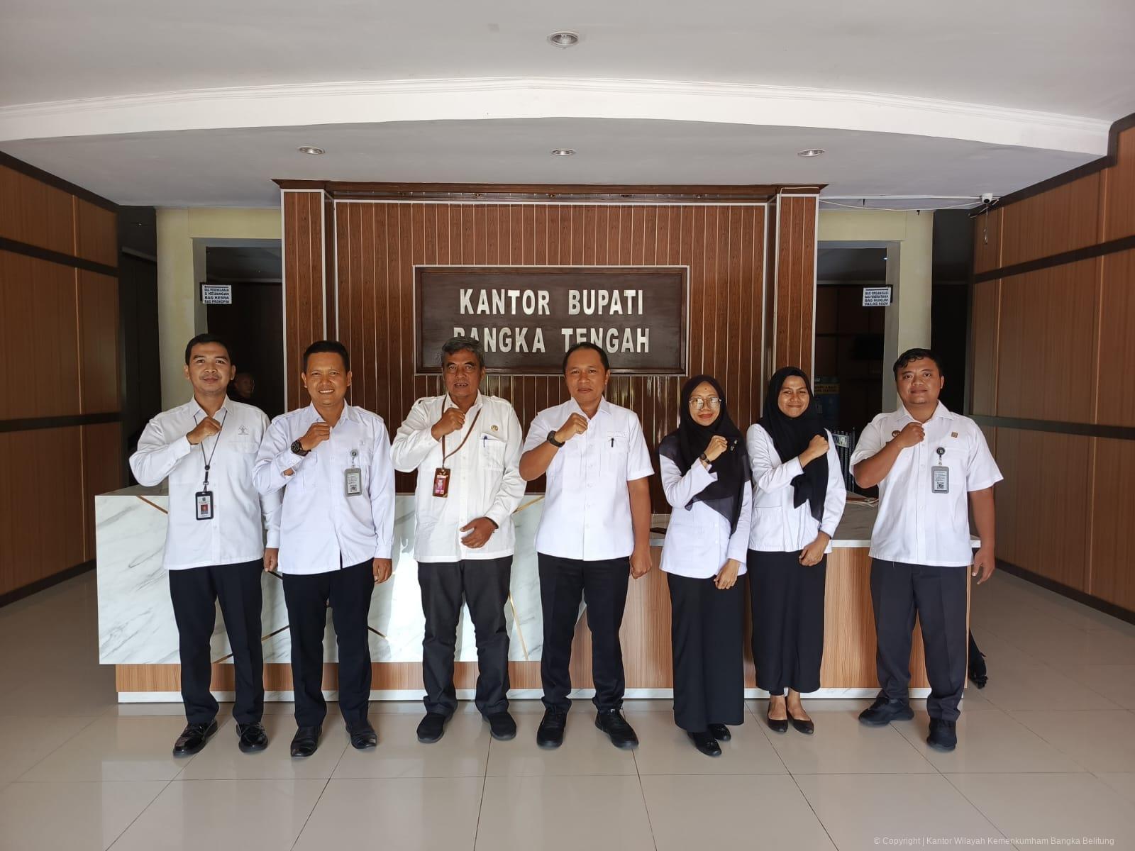Perkuat Sinergi Dalam Pembentukan Produk Hukum Daerah, Kanwil Kemenkum Babel Koordinasi Dengan Pemerintah Daerah Kab. Bangka Tengah